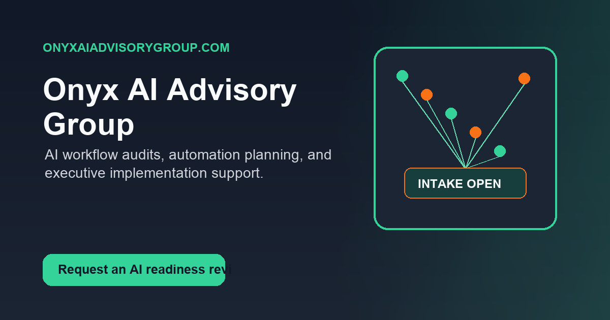 Onyx AI Advisory Group launch card
